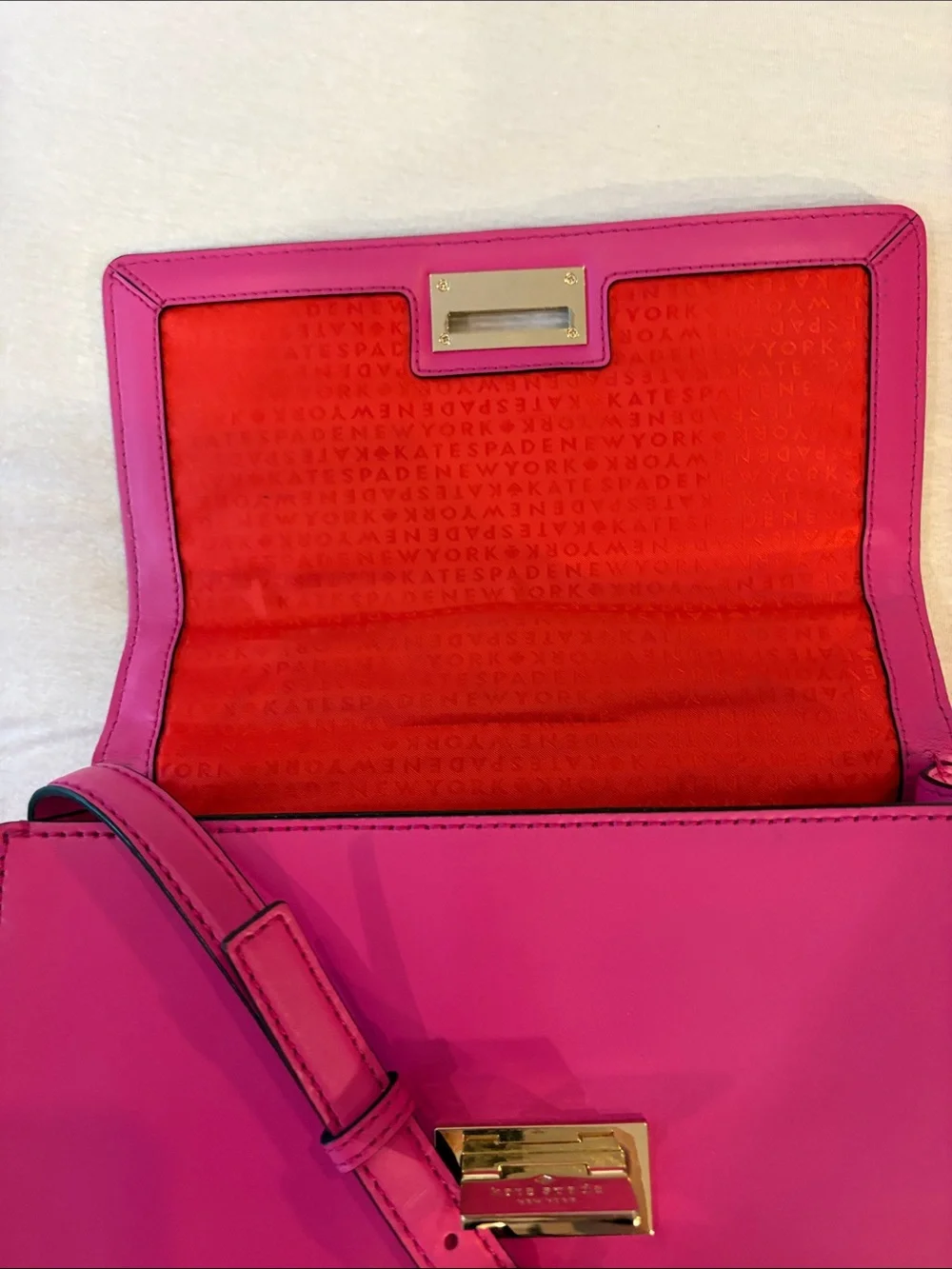 kate spade Fuchsia Top-Handle Satchel with Gold-Tone Hardware